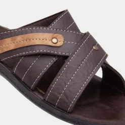 Edgar Mens Dark Brown Mule Sandal*Red Fish Discount