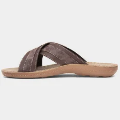 Ellison Mens Brown Mule Sandal*Red Fish New