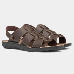 Elmer Mens Brown Mule Sandal*Red Fish Clearance