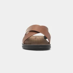 Ethan Mens Tan Cross Over Mule Sandal*Red Fish Online