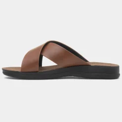 Ethan Mens Tan Cross Over Mule Sandal*Red Fish Online