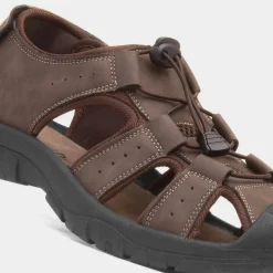Heath Mens Brown Closed Toe Sandal*Red Fish Fashion