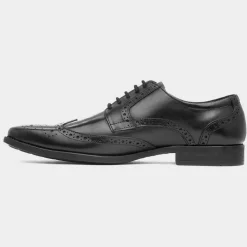 Adige Mens Black Leather Brogue Shoe*Red Level Clearance