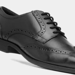 Adige Mens Black Leather Brogue Shoe*Red Level Clearance