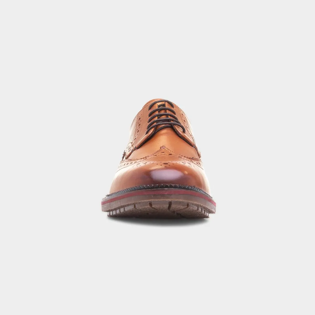 Berthold Mens Tan Leather Brogue*Red Level New