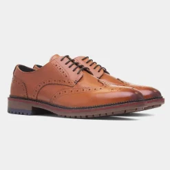 Berthold Mens Tan Leather Brogue*Red Level New