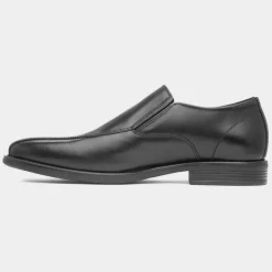 Tiber Mens Black Slip On Leather Shoe*Red Level Clearance