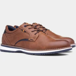 Alfie Mens Cognac Lace Up Shoe*Relife Fashion