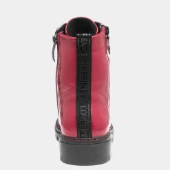 Bev Womens Red Shiny Lace Up Boot*Relife Best