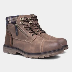 Chris Mens Cognac Brown Zip Up Boot*Relife Fashion