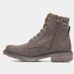 Dahlia Womens Khaki Lace Up Ankle Boot*Relife New
