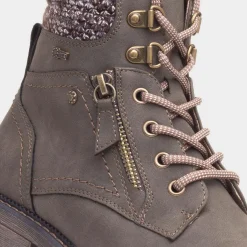 Dahlia Womens Khaki Lace Up Ankle Boot*Relife New