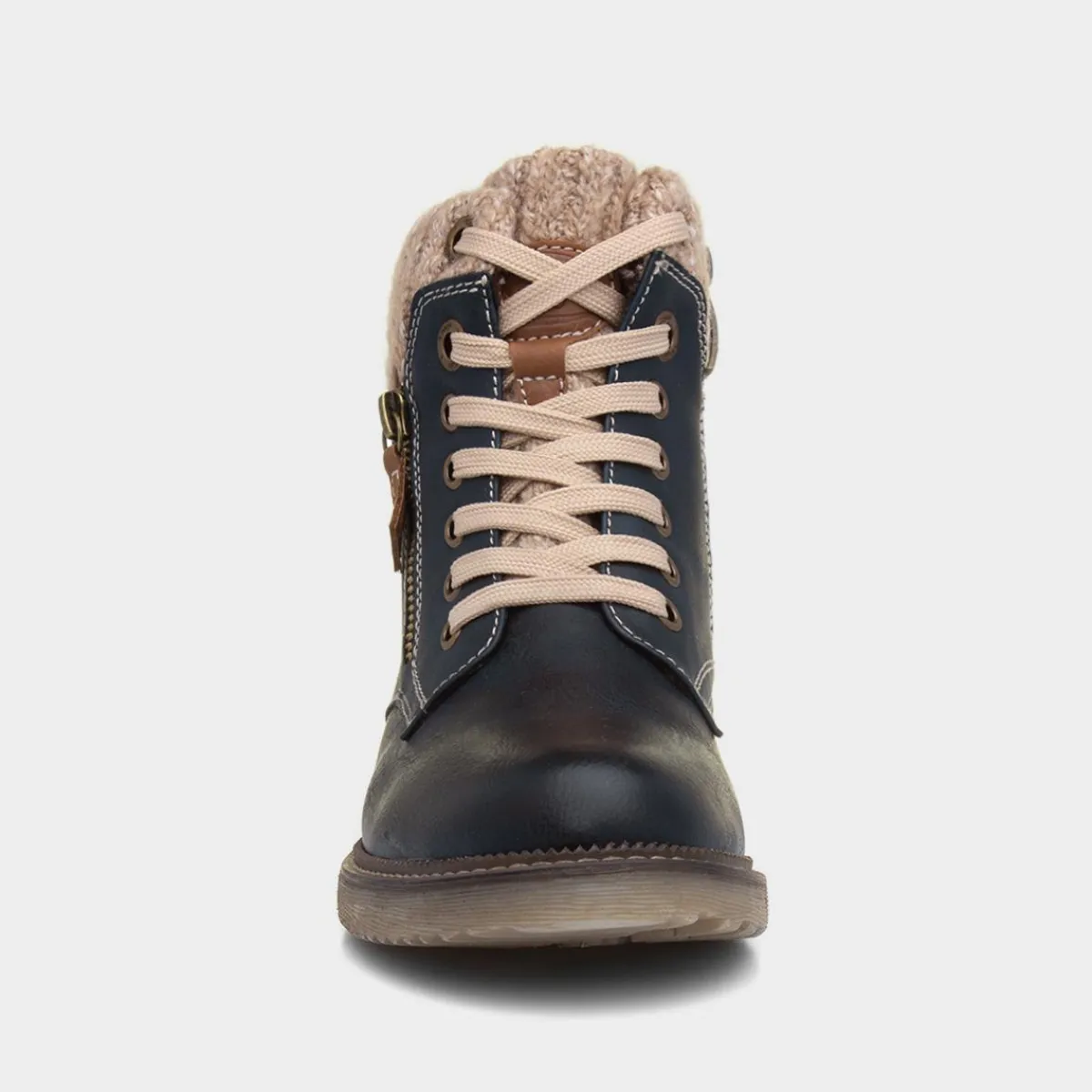 Diane Womens Navy Lace Up Ankle Boot*Relife Discount