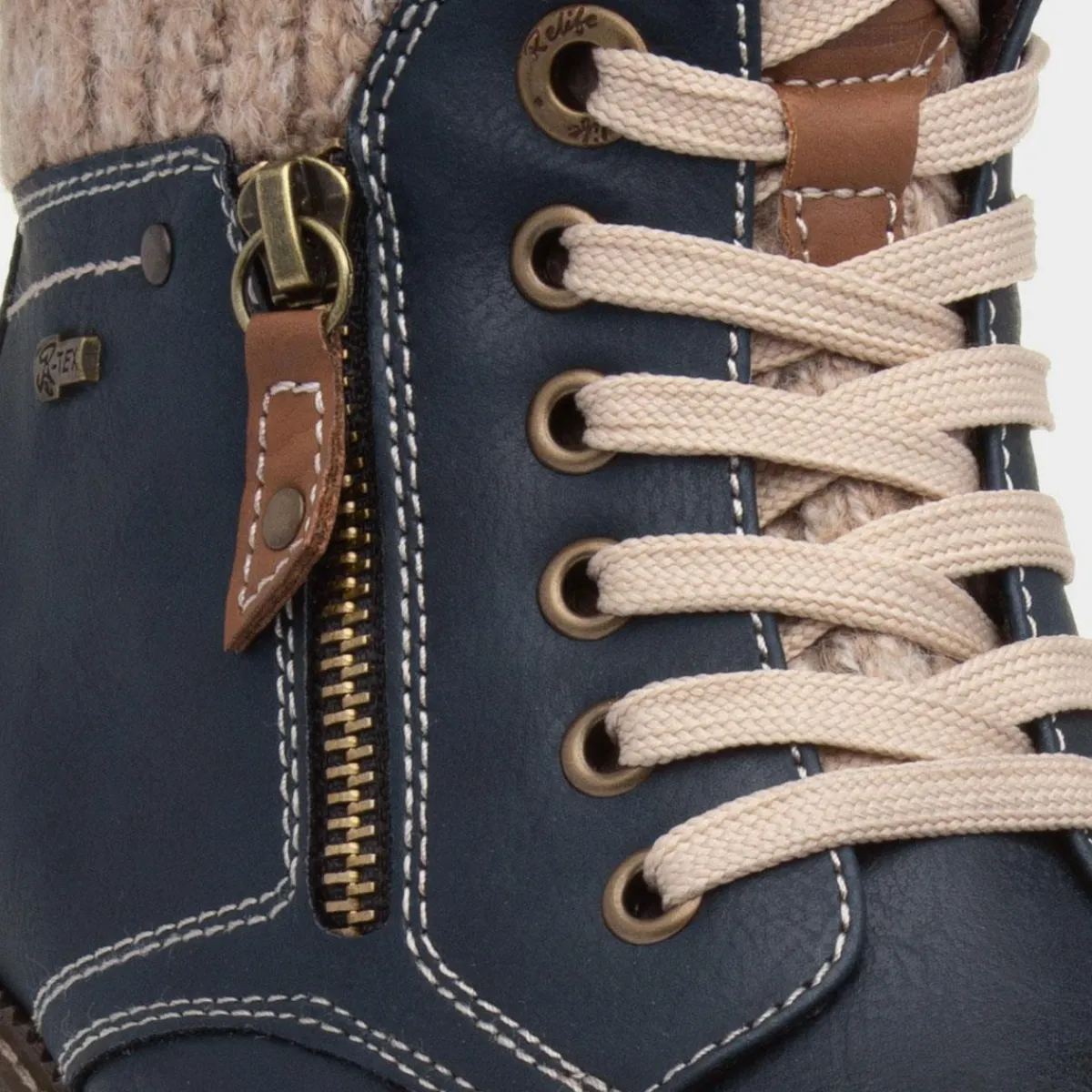 Diane Womens Navy Lace Up Ankle Boot*Relife Discount