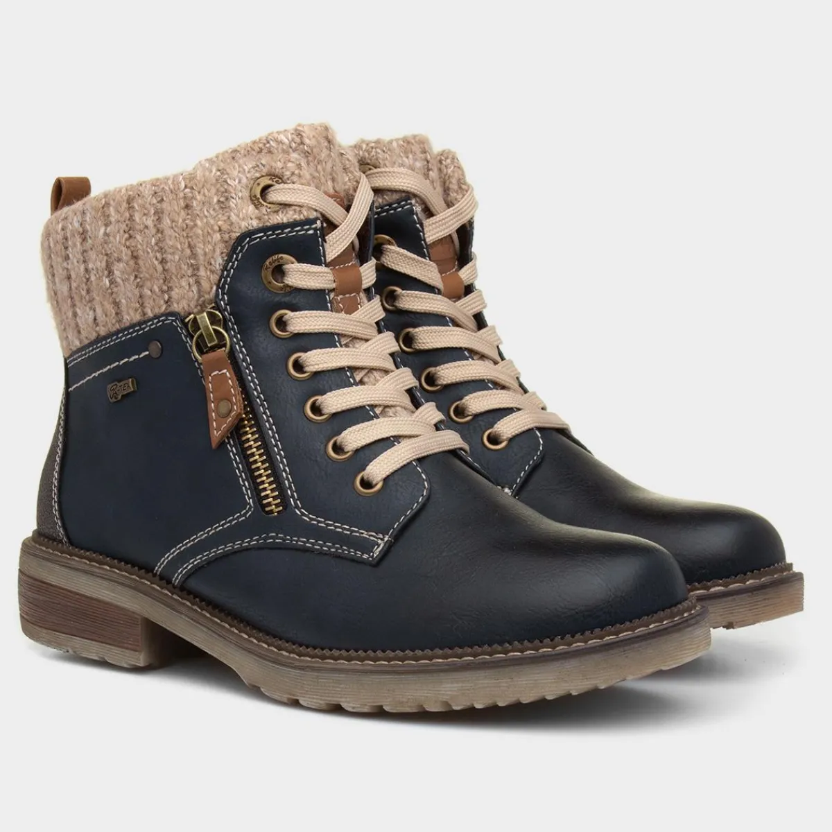 Diane Womens Navy Lace Up Ankle Boot*Relife Discount