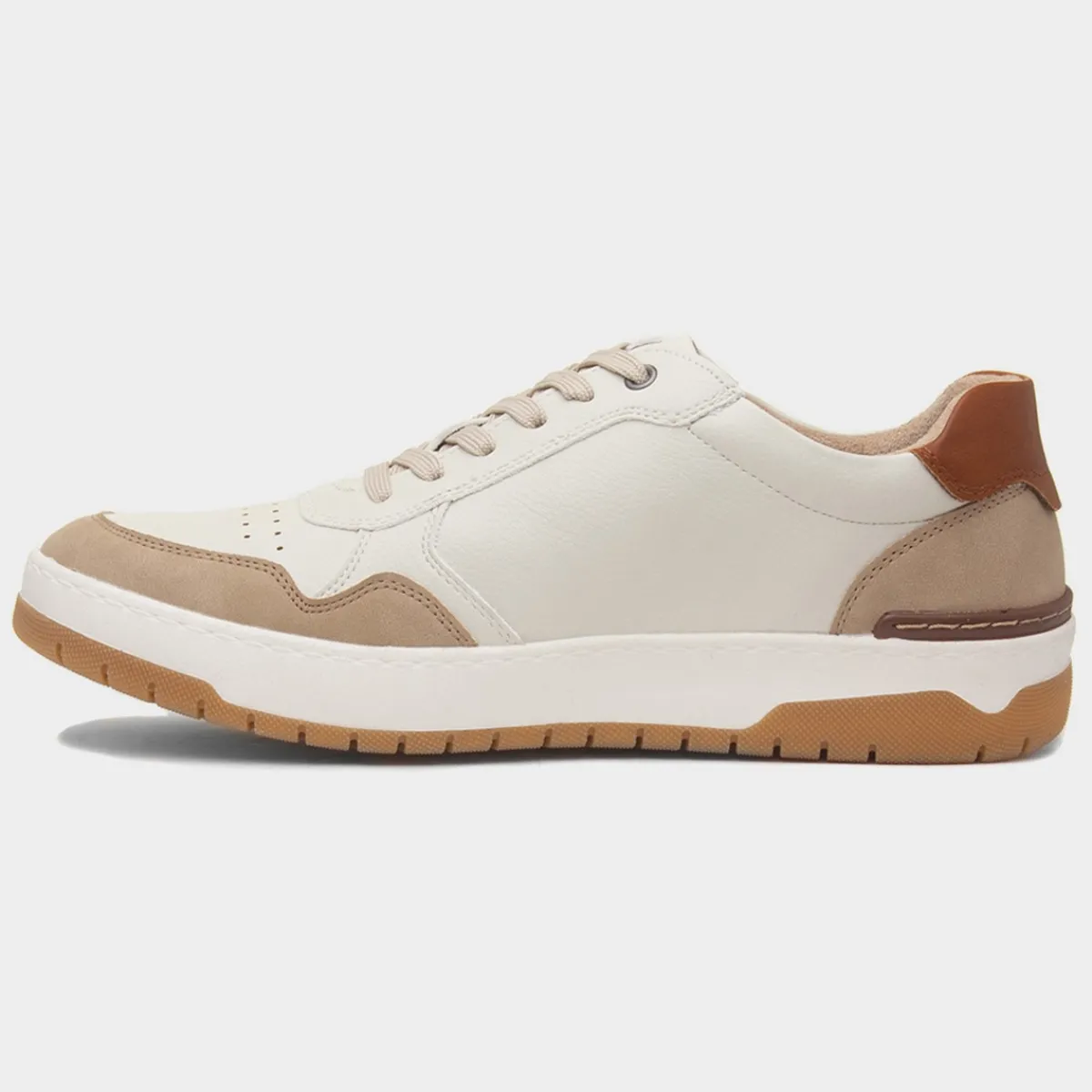 Leon Mens Cream Wide Fit Casual Shoe*Relife Outlet
