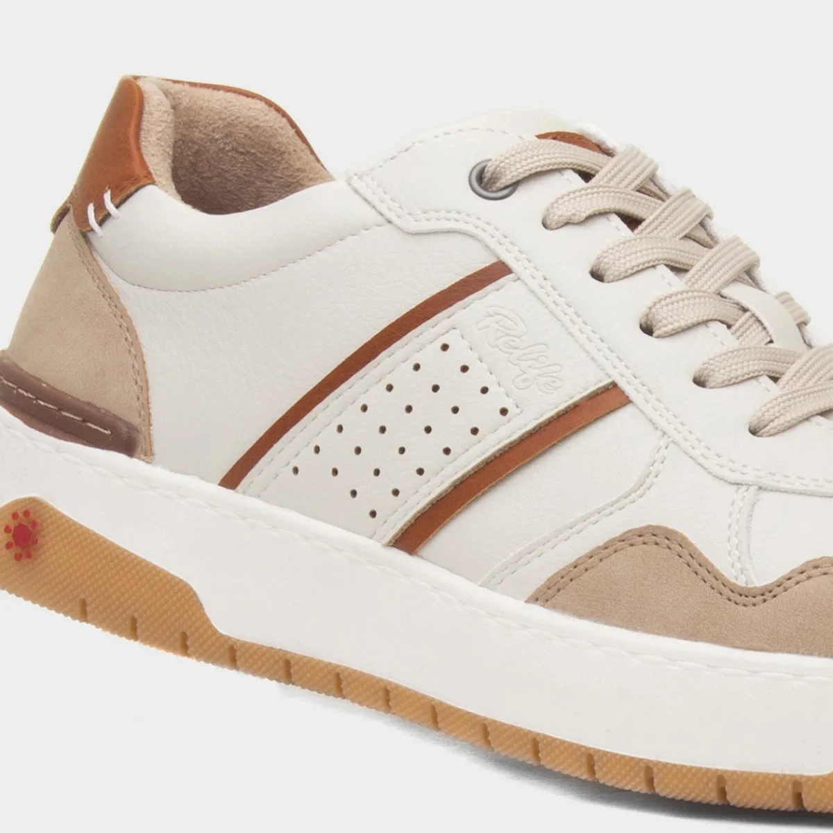 Leon Mens Cream Wide Fit Casual Shoe*Relife Outlet