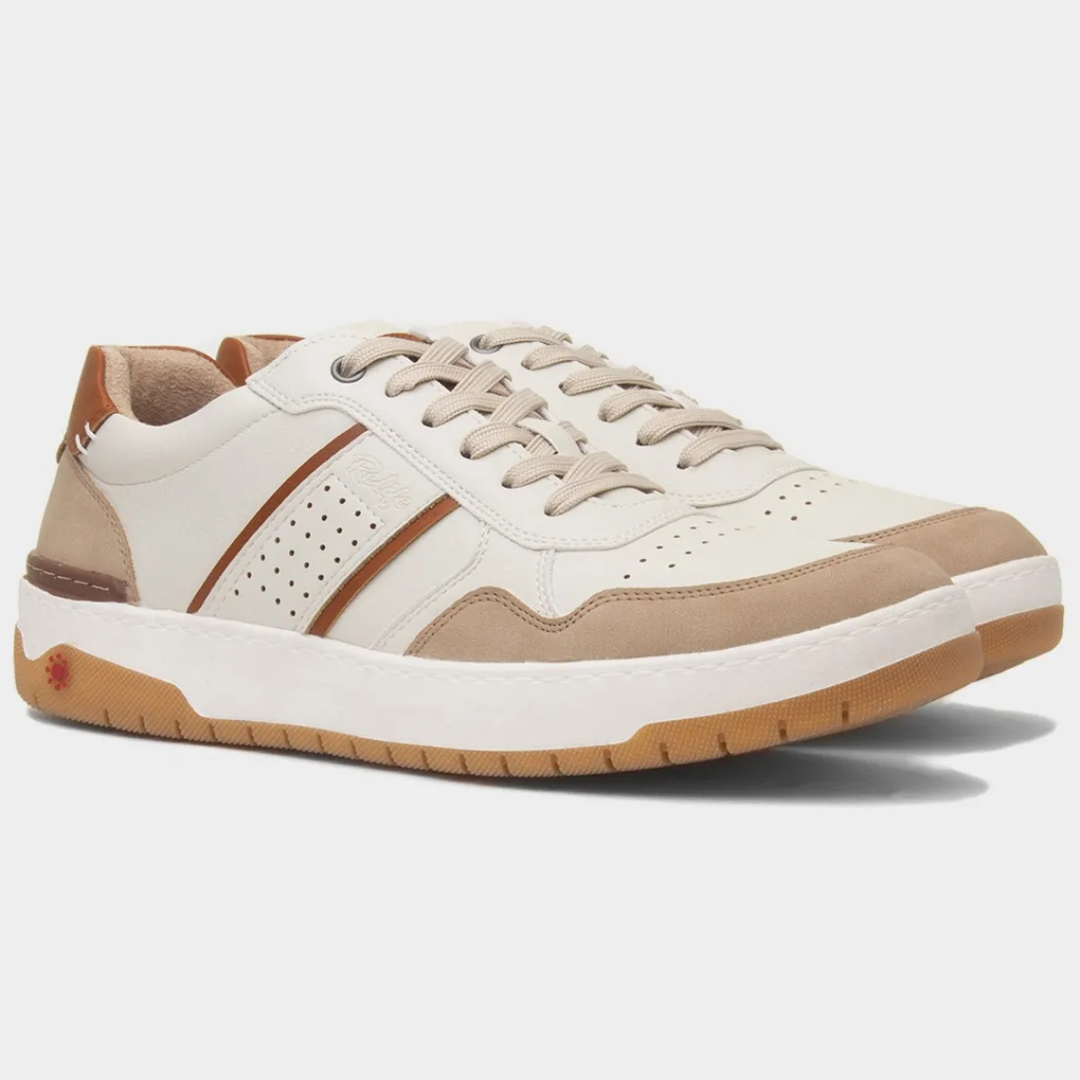 Leon Mens Cream Wide Fit Casual Shoe*Relife Outlet