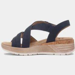 Maldives Womens Navy Wedge Sandal*Relife Sale