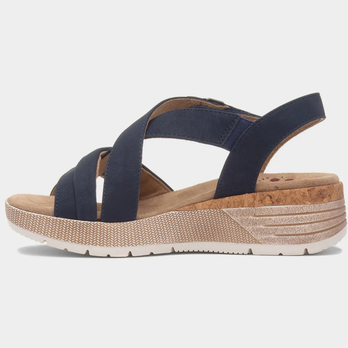 Maldives Womens Navy Wedge Sandal*Relife Sale