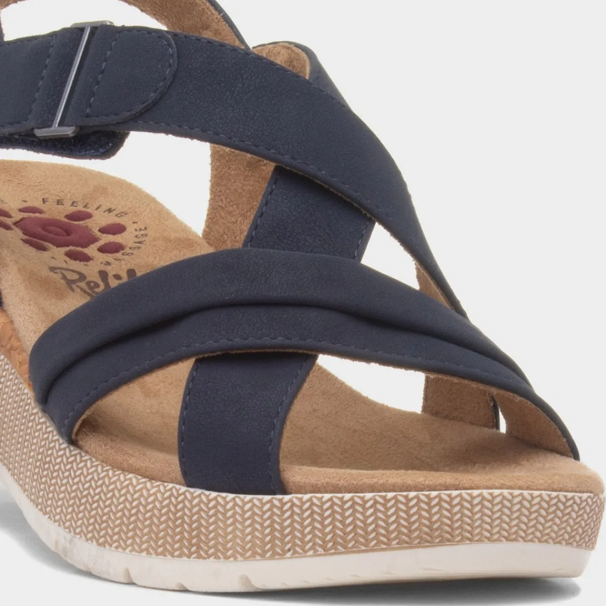 Maldives Womens Navy Wedge Sandal*Relife Sale