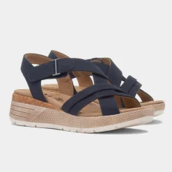 Maldives Womens Navy Wedge Sandal*Relife Sale