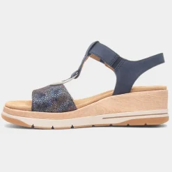Mandalay Womens Navy Wedge Sandal*Relife Discount