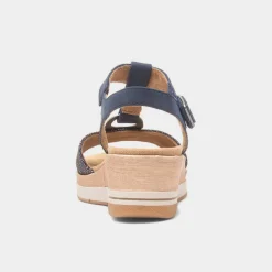 Mandalay Womens Navy Wedge Sandal*Relife Discount