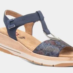 Mandalay Womens Navy Wedge Sandal*Relife Discount