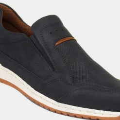 Rob Mens Navy Slip On Casual Shoe*Relife Sale