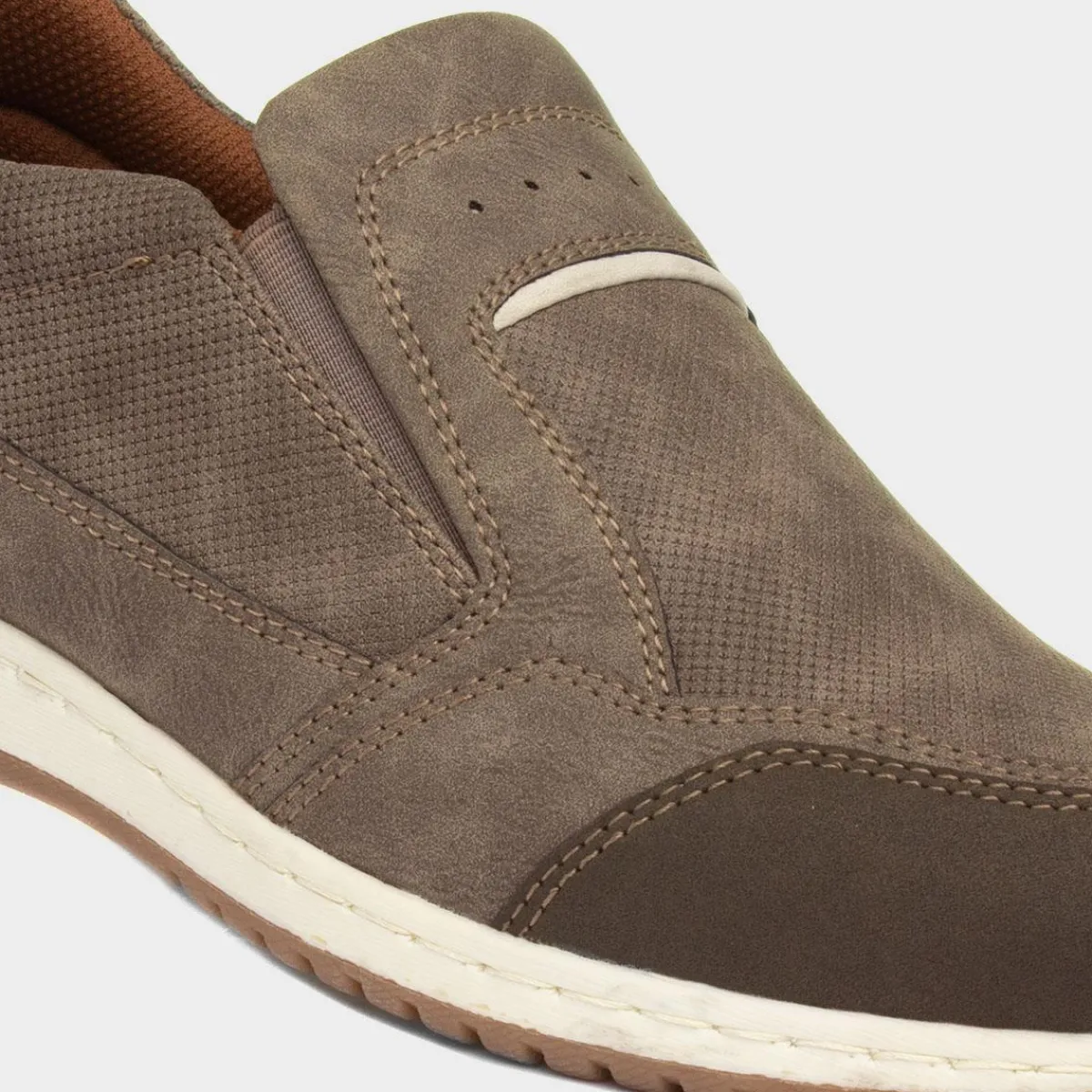 Rob Mens Taupe Slip On Casual Shoe*Relife Online