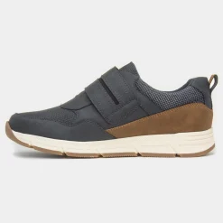 Stephen Mens Navy Easy Fasten Shoe*Relife Hot