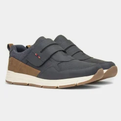 Stephen Mens Navy Easy Fasten Shoe*Relife Hot