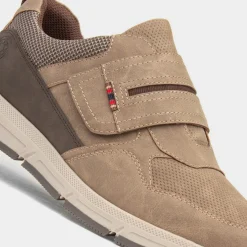 Stephen Mens Taupe Easy Fasten Shoe*Relife Hot