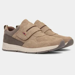 Stephen Mens Taupe Easy Fasten Shoe*Relife Hot