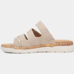 Sylvia Womens Beige Easy Fasten Mule Sandal*Relife Online