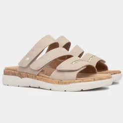 Sylvia Womens Beige Easy Fasten Mule Sandal*Relife Online