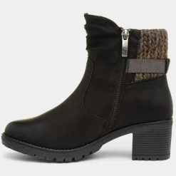 Tracey Womens Black Heeled Boot*Relife New