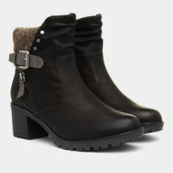 Tracey Womens Black Heeled Boot*Relife New