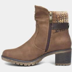 Tracey Womens Tan Ankle Heeled Boot*Relife Online