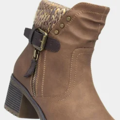 Tracey Womens Tan Ankle Heeled Boot*Relife Online