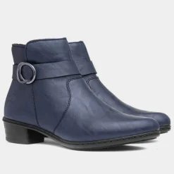 Antistress Womens Navy Zip Up Ankle Boot*Rieker Outlet