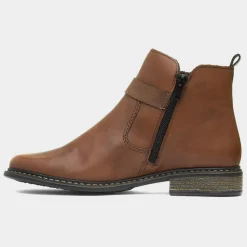 Antistress Womens Chestnut Leather Boot*Rieker New