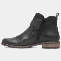 Antistress Womens Black Leather Ankle Boot*Rieker Clearance