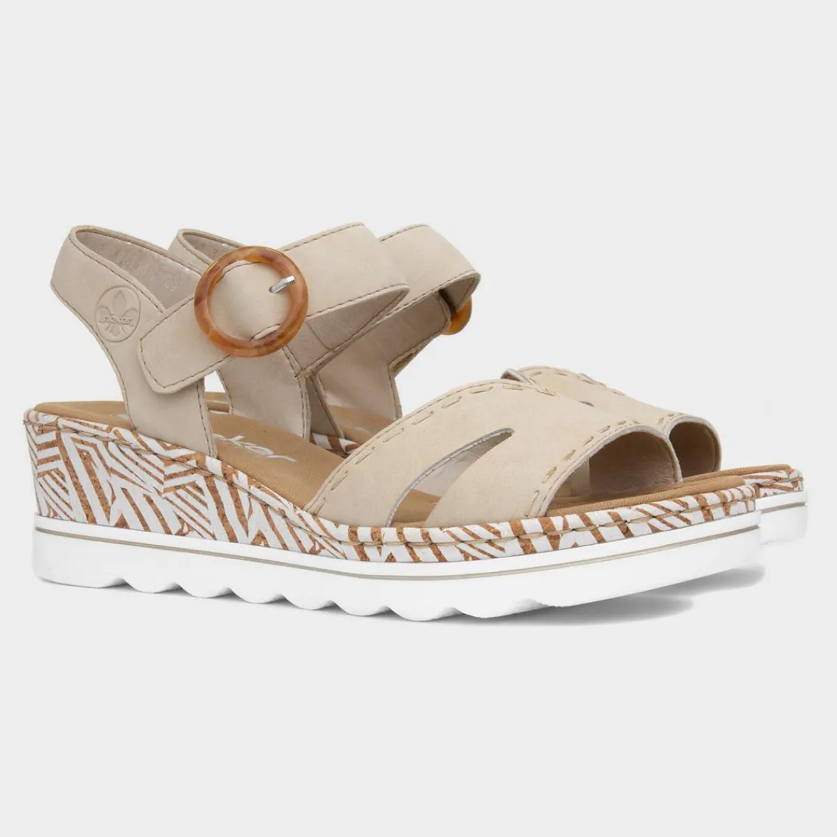 Antistress Womens Beige Wedge Sandal*Rieker Online