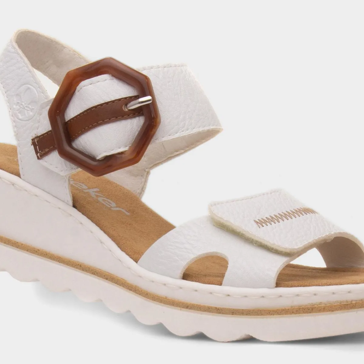 Antistress Womens White Wedge Sandal*Rieker Fashion