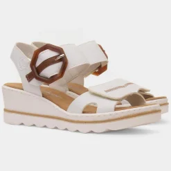 Antistress Womens White Wedge Sandal*Rieker Fashion