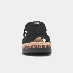 Antistress Womens Black Sandal*Rieker New