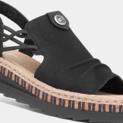 Antistress Womens Black Sandal*Rieker New
