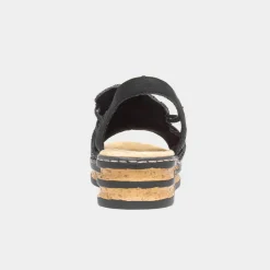 Antistress Womens Black Open Toe Sandal*Rieker Discount